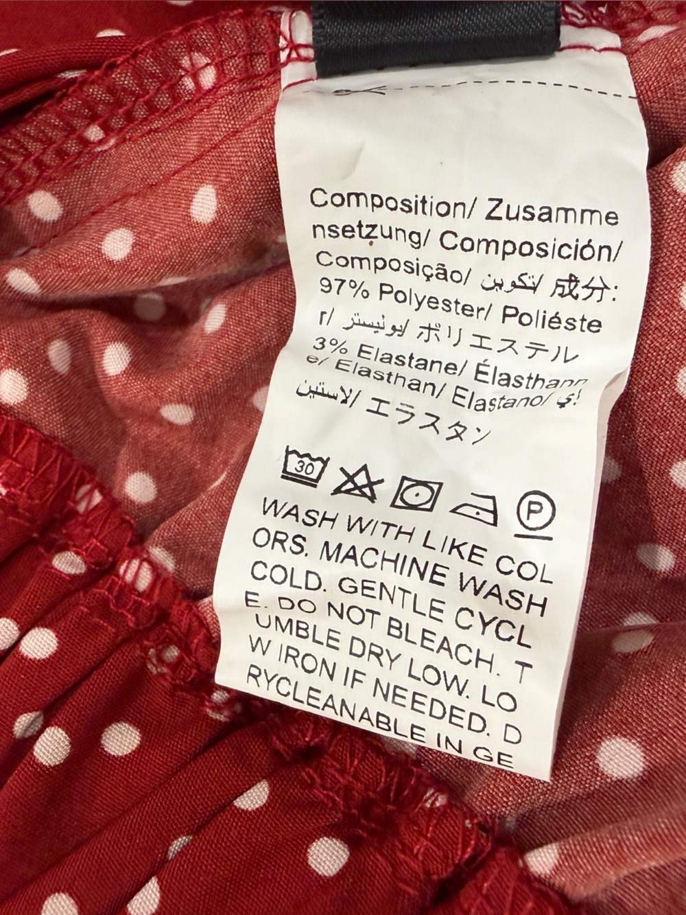 Red Polka Dot Faux Wrap Skirt Skort - Picture 16 of 16